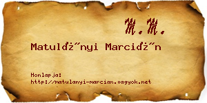 Matulányi Marcián névjegykártya